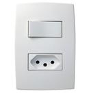 Conjunto Interruptor Simples e Tomada 10A 615074 Pial Plus