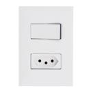 Conjunto Interruptor Simples e Tomada 10A Branco 615074BC Pial Plus+