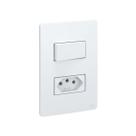 Conjunto Interruptor Simples e Tomada 10a Branco Esatta Weg