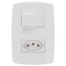 Conjunto Interruptor Simples + Tomada 10A 250V 4x2 Branca