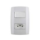 Conjunto Interruptor Simples + Tomada 10a - Linha Slim - Ilumi Conjunto Interruptor Simples + Tomada 10a - Linha Slim - Ilumi