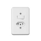 Conjunto Interruptor Simples + Tomada 10a - Linha Stylus - Ilumi
