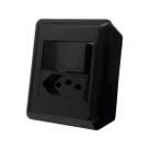 Conjunto Interruptor Simples + Tomada 10a Sobrepor - Blux Overlap Grafite