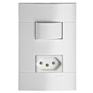 Conjunto Interruptor Simples + Tomada 2 Pinos + Terra 10 Amperes 250 Volts Branco Lunare - PRM4404721 - SCHNEIDER