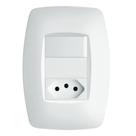 Conjunto Interruptor Simples + Tomada 2p+t 10a 250 Volts Elegance - 2260 - Fame 2p+t 10a-250v Eleg