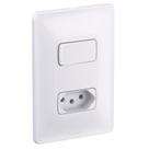 Conjunto Interruptor Simples + Tomada 2P+T 10A Branco Zeffia Pial