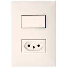 Conjunto Interruptor Simples + Tomada Branco 20a Pialplus