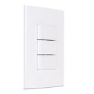 Conjunto Interruptor Simples Triplo Modular Branco Sleek Margirius