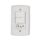 Conjunto Interruptores Simples + Tomada 10A Lux2 Tramontina - Branco