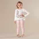 Conjunto inverno feminino blusa florida e calça rosa Tamanho 6