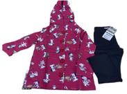 Conjunto Inverno Menina Bebê Casaco cCapuz Flanelado Dog Calça Legging Grossa Flanelada - Carinhoso