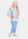 Conjunto Inverno Menina Natural Blusão com Babado e Legging Coelhinhas Floridas