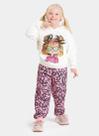 Conjunto Inverno Menina Natural Blusão com Capuz e Calça em Moletom Laços