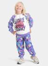 Conjunto Inverno Menina Natural Blusão Raglan e Calça em Moletom Holográfico