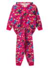 Conjunto Inverno Menina Pink Blusão com Capuz e Calça em Moletom Turma dos Bichinhos