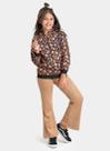 Conjunto Inverno Menina Preto Jaqueta com Capuz e Calça Bailarina Corações Oncinha