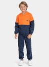 Conjunto Inverno Menino Laranja Blusão Recortes com Capuz e Calça em Moletom