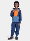 Conjunto Inverno Menino Marinho Blusão Recortes com Capuz e Calça com Cadarço em Moletom