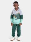Conjunto Inverno Menino Mescla Blusão com Capuz e Calça em Moletom Dinossauros Coloridos