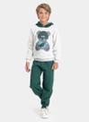 Conjunto Inverno Menino Mescla Blusão com Capuz e Calça em Moletom Urso Street