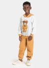 Conjunto Inverno Menino Mescla Claro Blusão com Capuz e Calça em Moletom Urso MLK Conjunto Inverno Menino Mescla Claro Blusão com Capuz e Calça em Moletom Urso MLK
