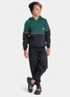 Conjunto Inverno Menino Verde Blusão Recortes com Capuz e Calça em Moletom