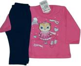 Conjunto inverno rosa brandili coruja tam m