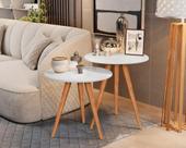 Conjunto Isabela 2 Mesas Lateral e Apoio Redonda Branco - Comprar moveis para sua casa Conjunto Isabela 2 Mesas Lateral e Apoio Redonda Branco - Comprar moveis para sua casa