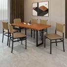 Conjunto Itália Tampo Ripado Eucalípto 160x90cm com 6 Cadeiras Madri