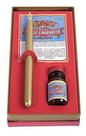 Conjunto J Herbin Cabo Pena E Tinta Vermelha Para Caligrafia