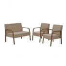 Conjunto Jade 2 Poltronas De 1 Lugar E 1 Poltrona De 2 Lugares Braço Madeira Dsalla Suede Conjunto Jade 2 Poltronas De 1 Lugar E 1 Poltrona De 2 Lugares Braço Madeira Dsalla Suede