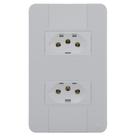 Conjunto Jangada 2 Tomadas 2P+T 10A 250V Branco Romazi Conjunto Jangada 2 Tomadas 2P+T 10A 250V Branco Romazi