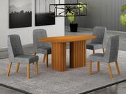 Conjunto jantar 4 cadeiras maciça 1,35x90 Iza - Arbo Design Conjunto jantar 4 cadeiras maciça 1,35x90 Iza - Arbo Design