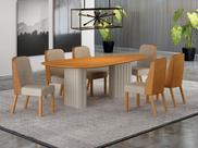 Conjunto jantar 6 cadeiras maciça 2x1 Iza - Arbo Design