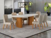 Conjunto jantar 6 cadeiras maciça 2x1 vdo Iza - Arbo Design