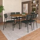 Conjunto Jantar Essence 6 Lugares MDP material sintético Preto 160CM Móveis Carraro