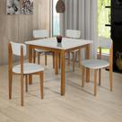 Conjunto Jantar Moderno 90cm MDF Pinus Estofado Elegante