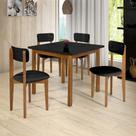 Conjunto Jantar Moderno 90cm MDF Pinus Estofado Elegante