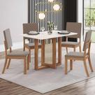 Conjunto Jantar Natalí 4 Lugares MDF Cadeiras Milla Suede Amêndoa Móveis Henn Conjunto Jantar Natalí 4 Lugares MDF Cadeiras Milla Suede Amêndoa Móveis Henn