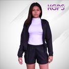 Conjunto Jaqueta Corta Vento e Short Curto Tecido Tactel - Preto