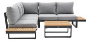 Conjunto Jardim Cinza Aluminio 2 Pecas Sofa Mesa 5 Lugares