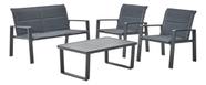 Conjunto Jardim Cinza Aluminio 4 Pecas Sofa Poltronas Mesa