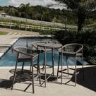 Conjunto Jardim e Varanda 1 Mesa Bistrô 3 Banquetas Refúgio CabeCasa MadeiraOriginals