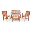 Conjunto jardim PREMIUM madeira de LEI Estofado Bege Área Externa