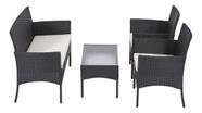 Conjunto Jardim Rattan 4 Peca Poltrona Dupla, Poltrona, Mesa