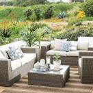 Conjunto Jardim San Lucas 4 Pecas Rattan Bege 107x91x68 Cm