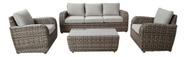 Conjunto Jardim Varanda 4 Pecas Aluminio Rattan - Asturias