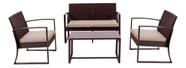 Conjunto Jardim Varanda 4 Pecas Marrom Rattan - Mendoza