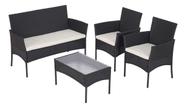 Conjunto Jardim Varanda 4 Pecas Marrom Rattan - Milao