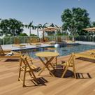 Conjunto Jardim Varanda 5 Pecas Canela Madeira - Malibu
